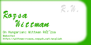 rozsa wittman business card